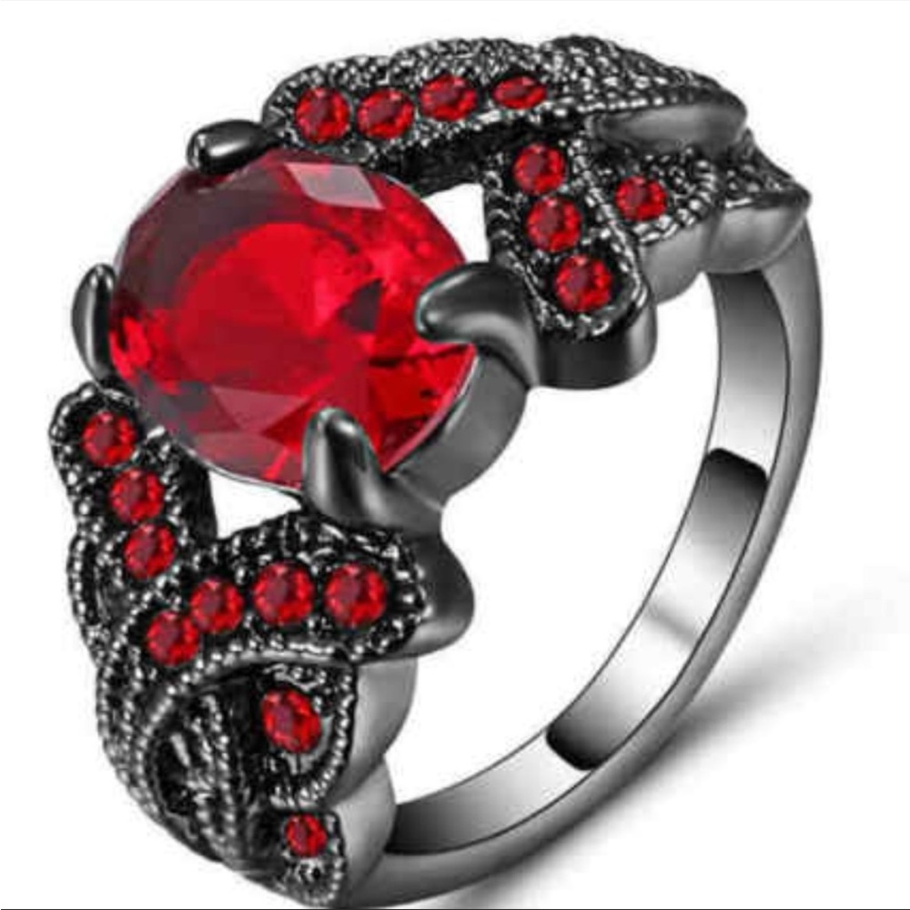 ✨Black Gold Filled Ruby Ring